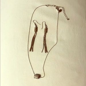 Silver Pave Crystal necklace/Earrings